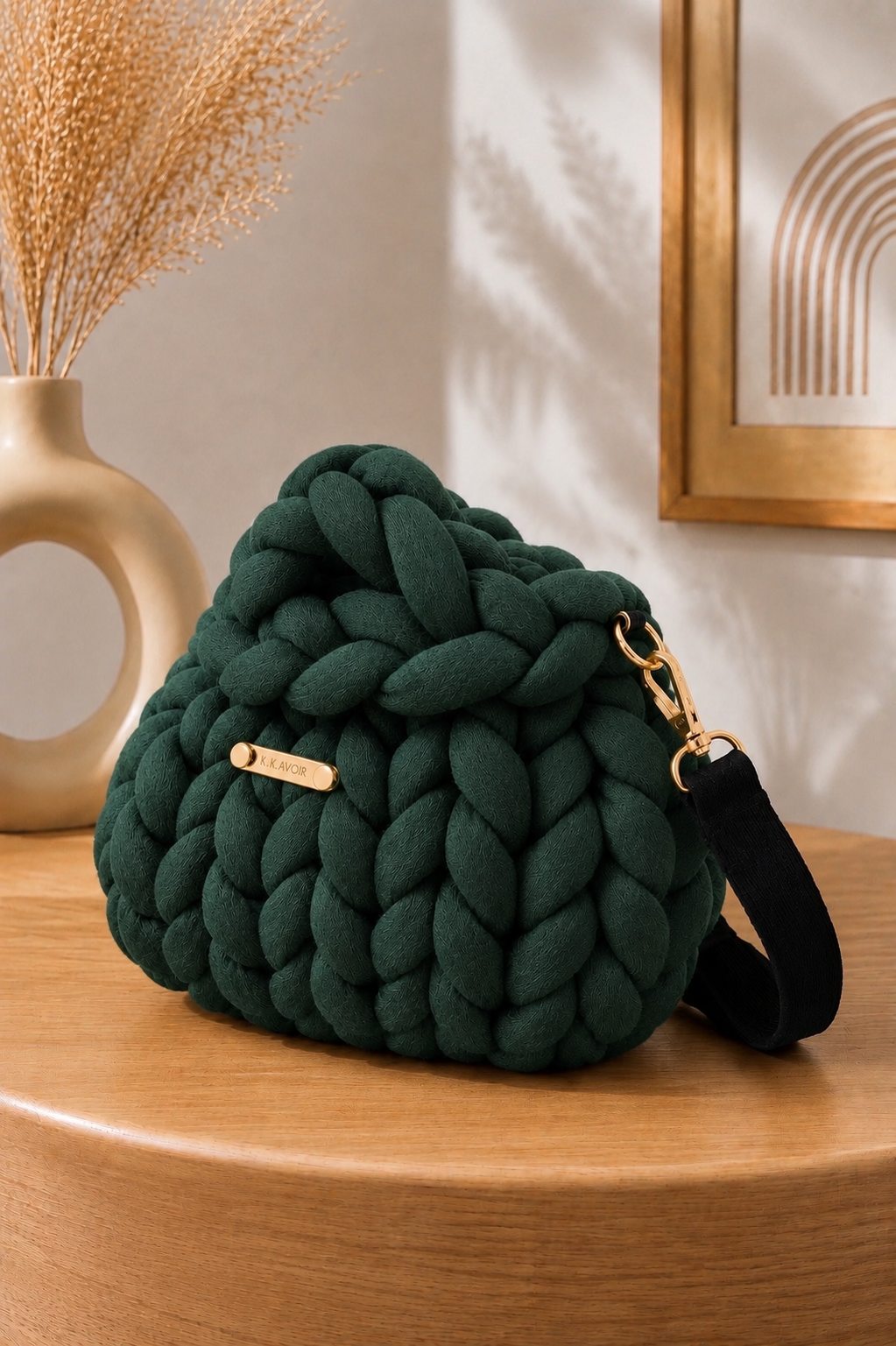 Signature Knot Satchel- Evergreen
