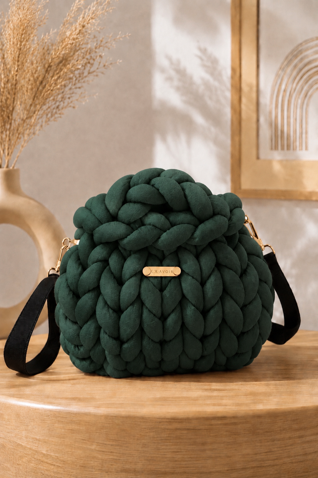 Signature Knot Satchel- Evergreen