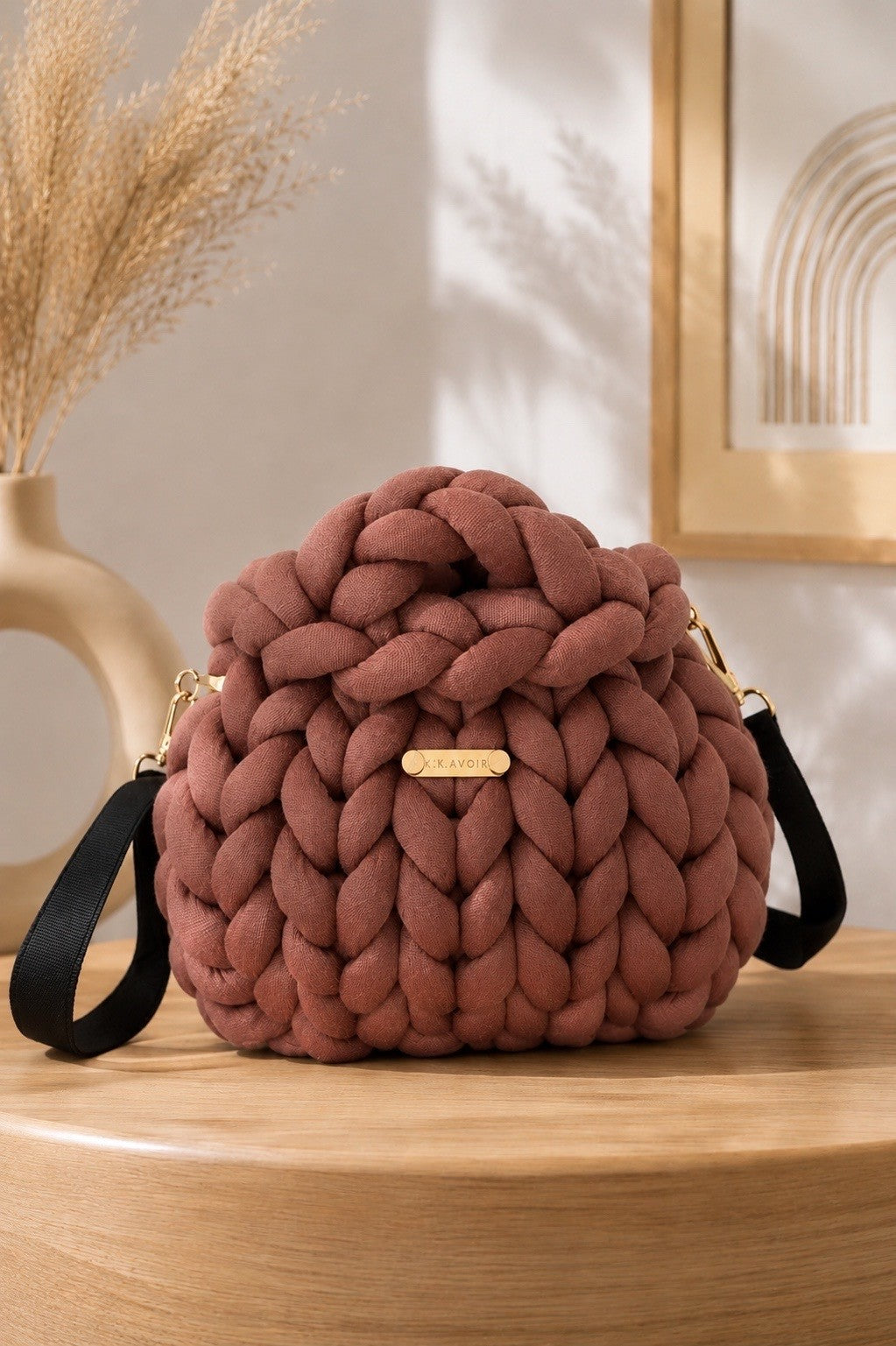 Signature Knot Satchel - Cocoa