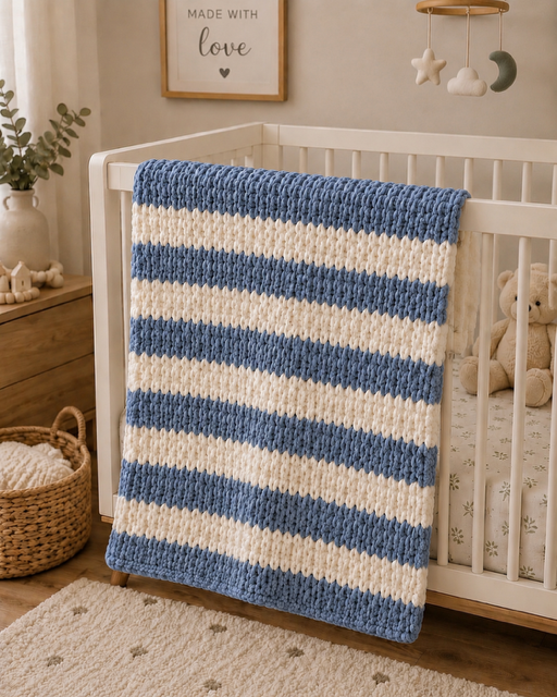 Little Knots Striped Baby Blanket