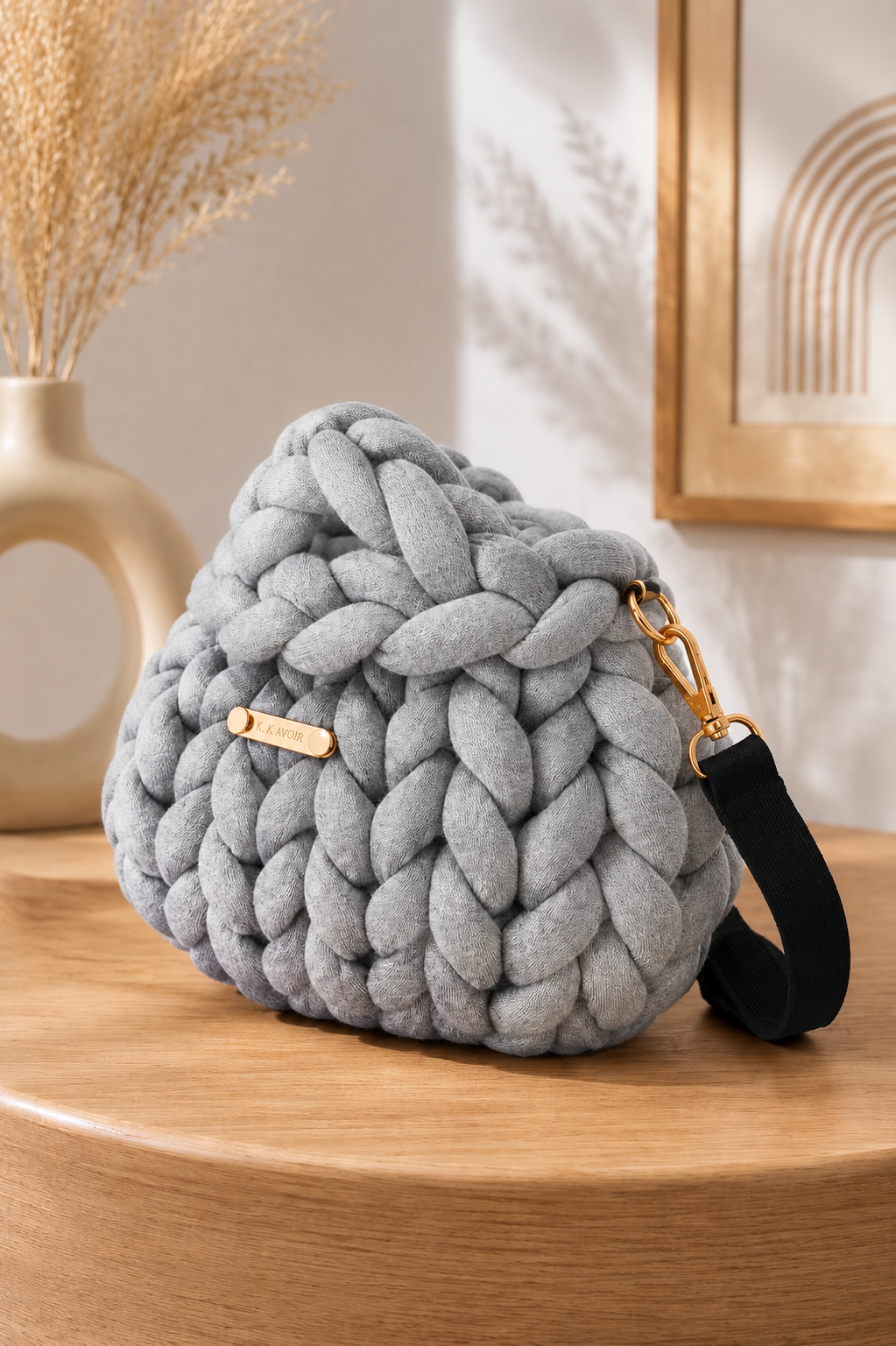 Signature Knot Satchel - Heather Stone