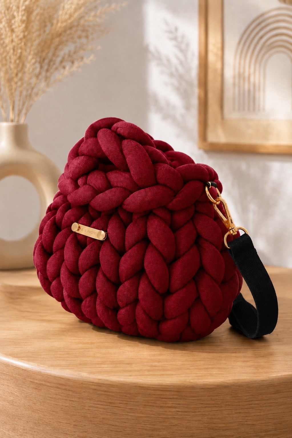Signature Knot Satchel - Bordeaux