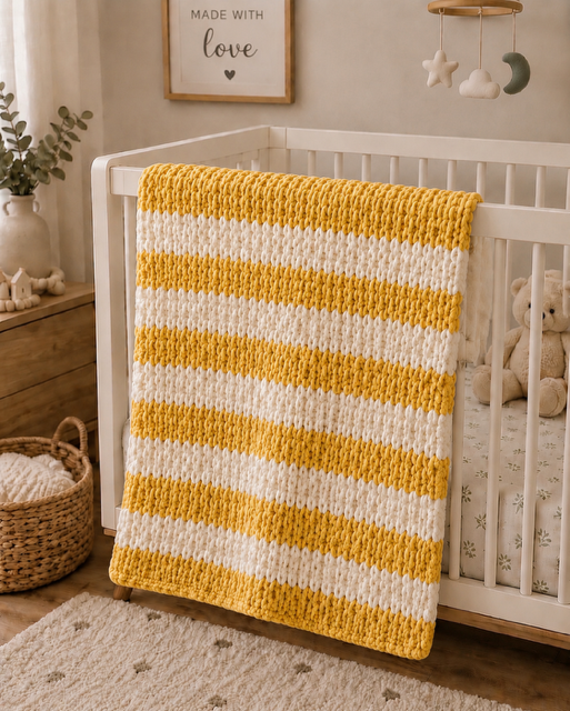Little Knots Striped Baby Blanket