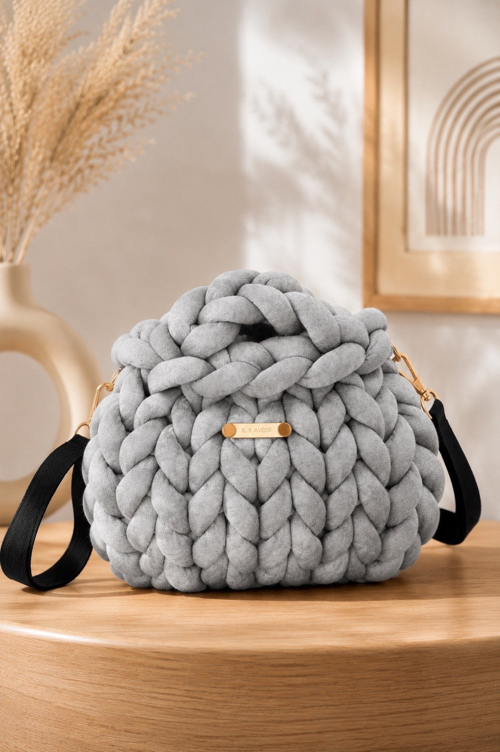 Signature Knot Satchel - Heather Stone