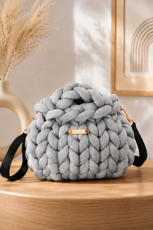 Signature Knot Satchel - Heather Stone
