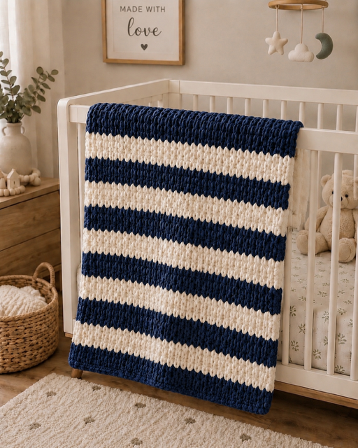 Little Knots Striped Baby Blanket