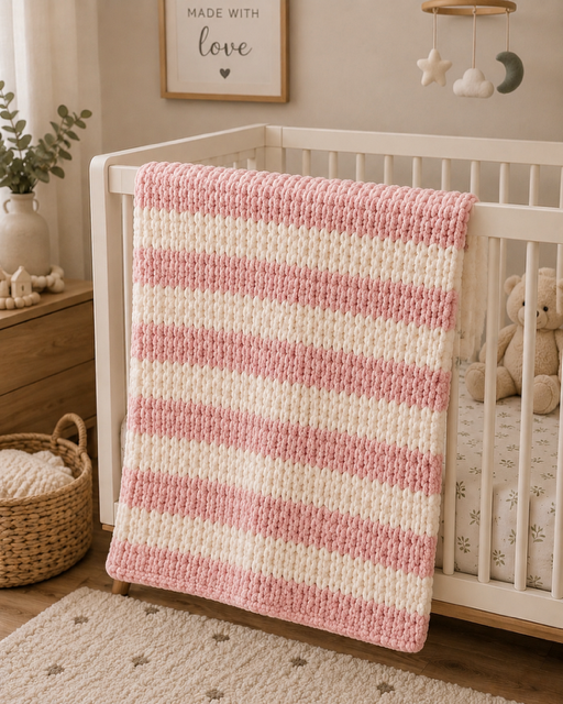 Little Knots Striped Baby Blanket
